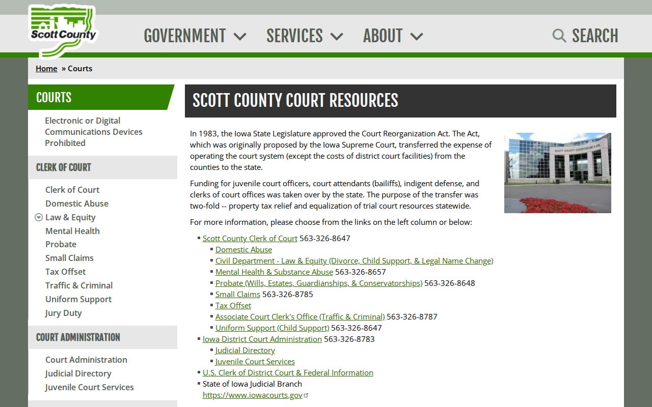 Scott County bench warrant courthouse agency map