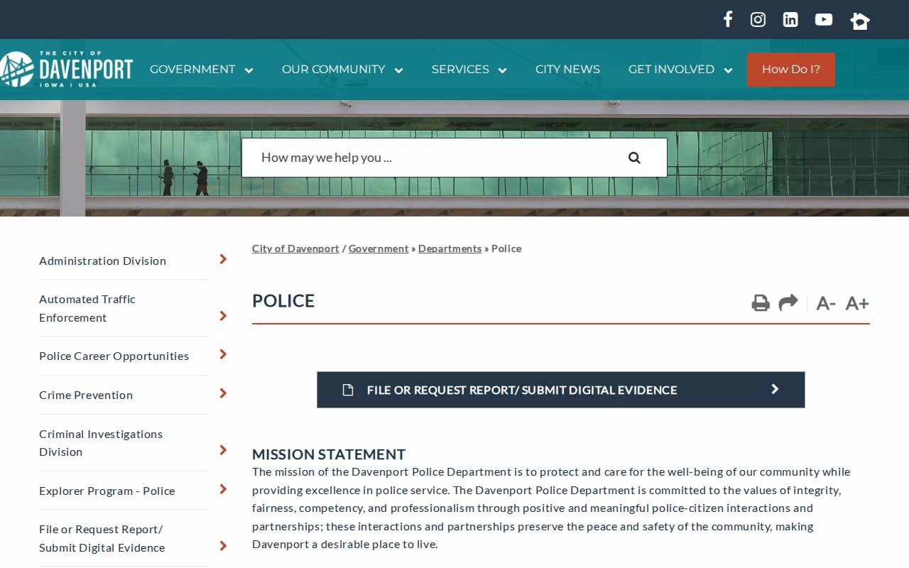 Official Davenport Police contact and records information