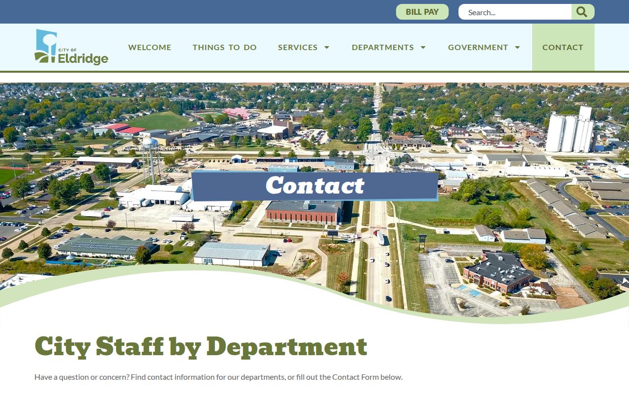 Eldridge city contact form for routing warrant record questions