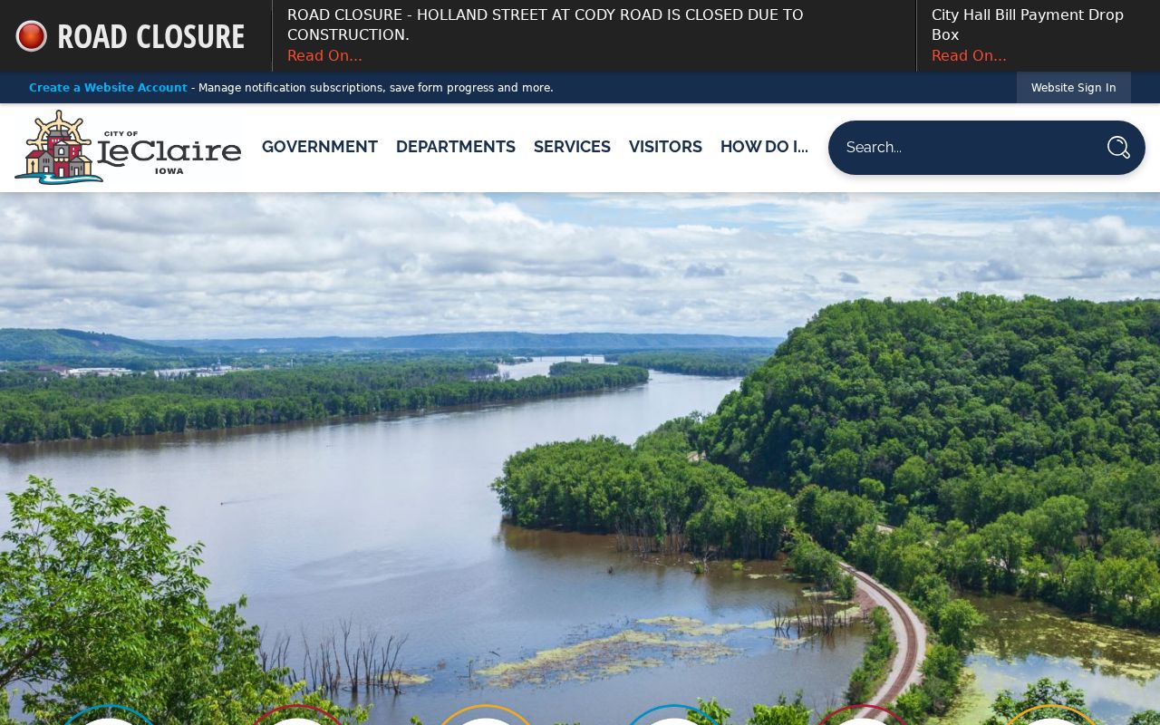 Official Le Claire City Hall and government website